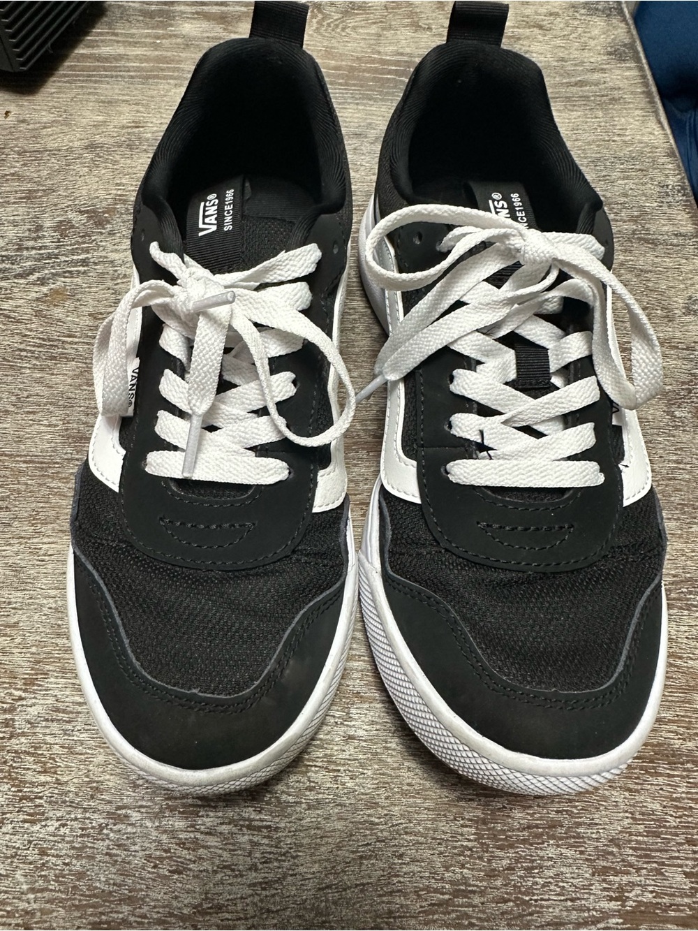 Vans Black and White Range EXP Low-Top Skate Sneakers